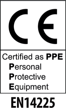 Certificata come DPI, EN 14225