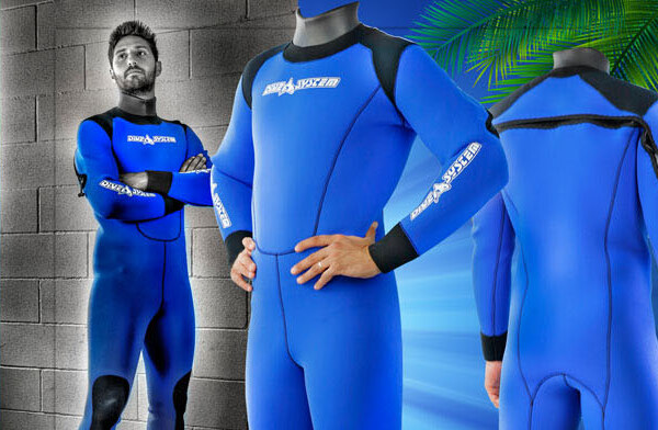 Tre semistagne Blue Ice DiveSystem indossate